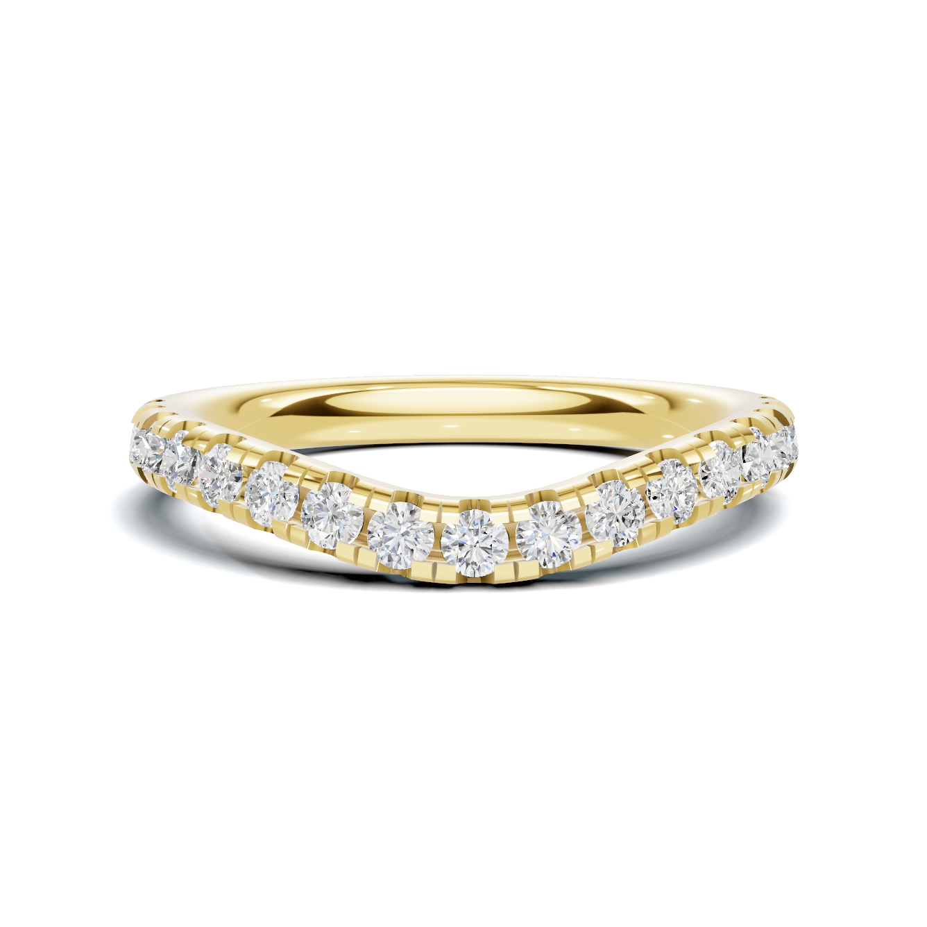 Elegant Contoured Pave Ring