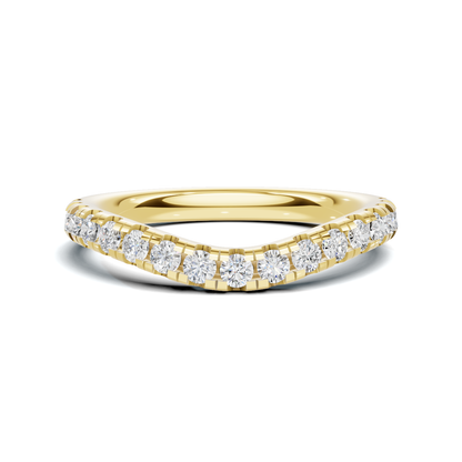 Elegant Contoured Pave Ring