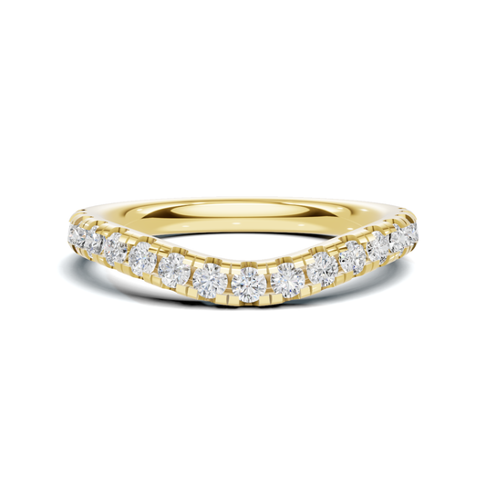 Elegant Contoured Pave Ring