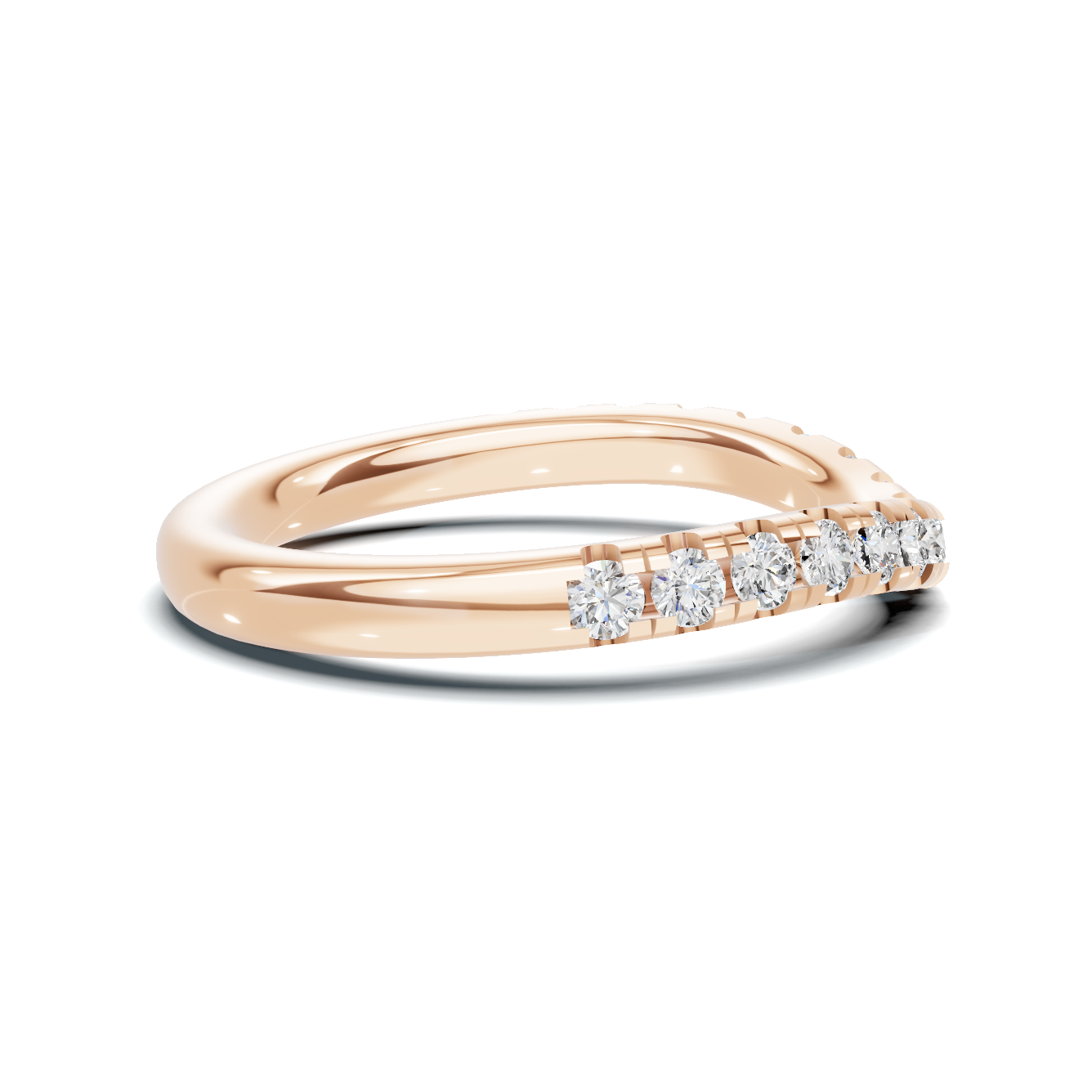 Elegant Contoured Pave Ring