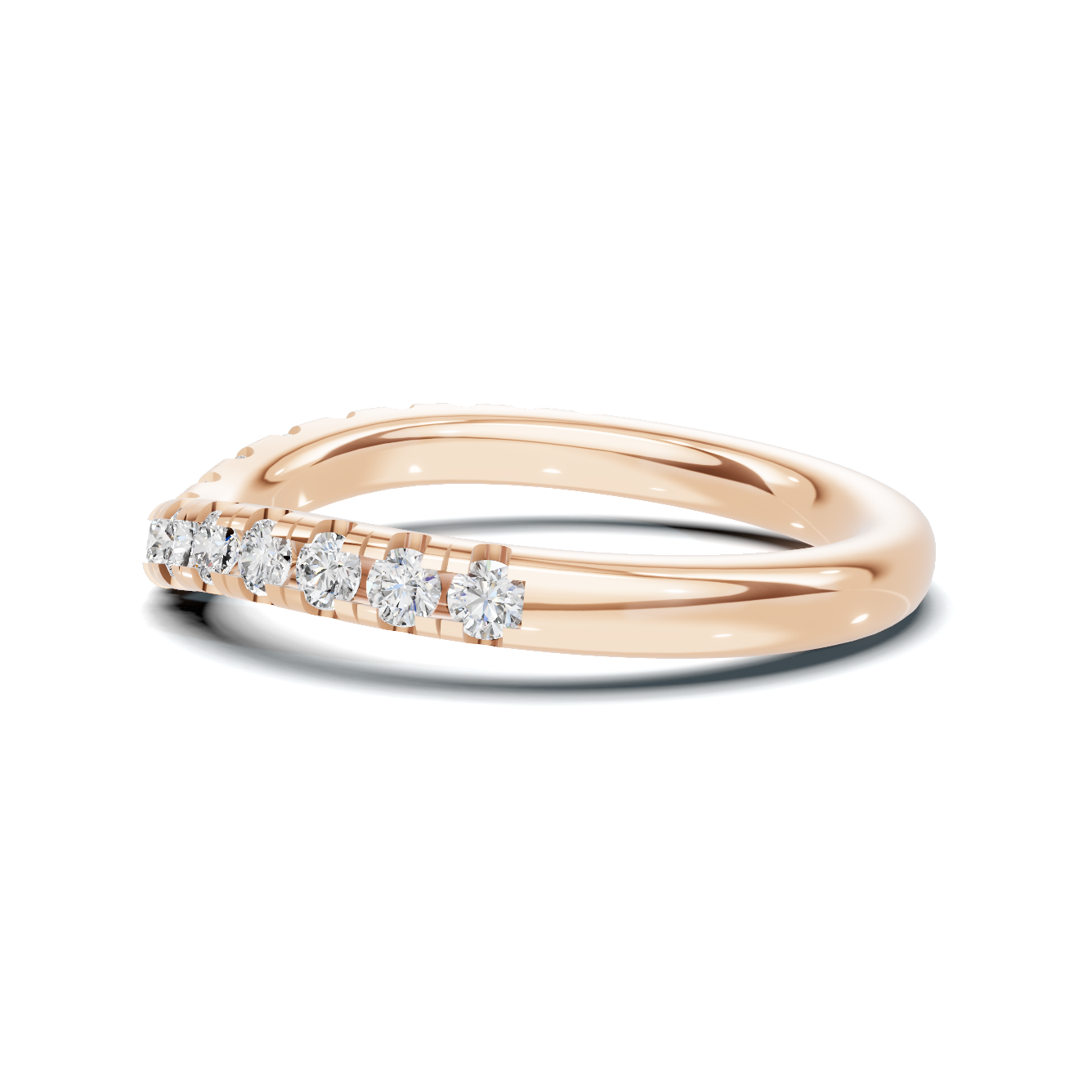 Elegant Contoured Pave Ring