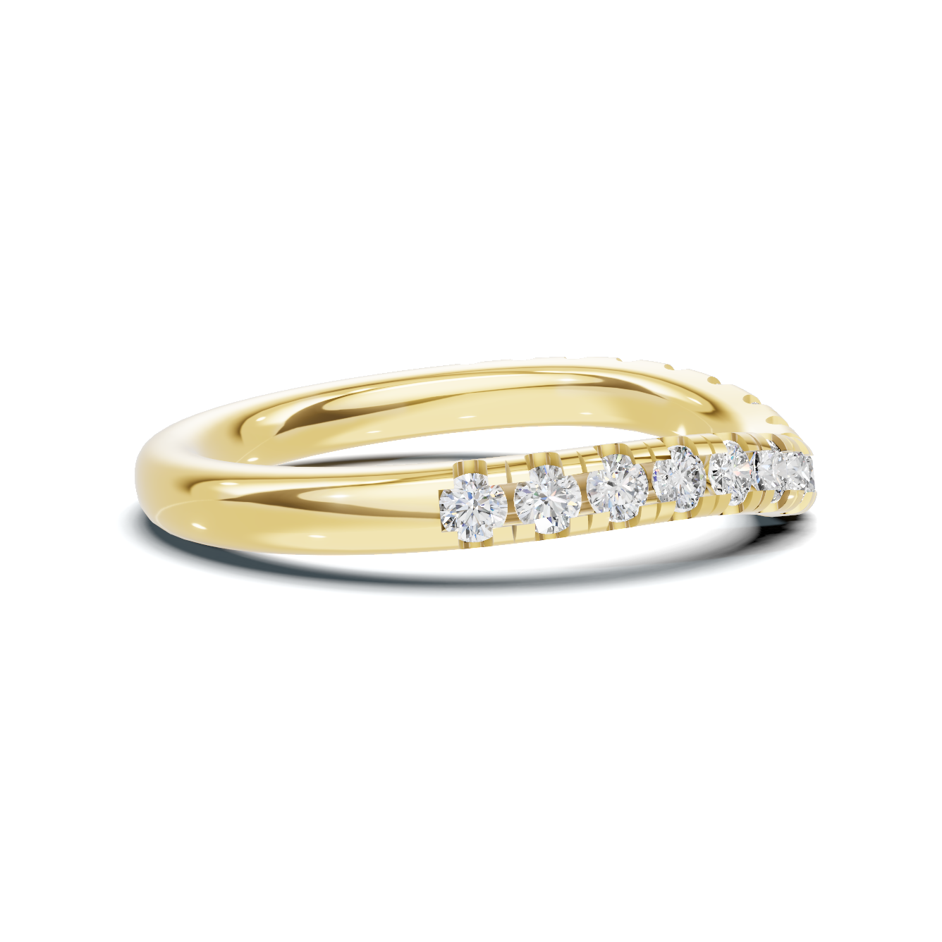 Elegant Contoured Pave Ring