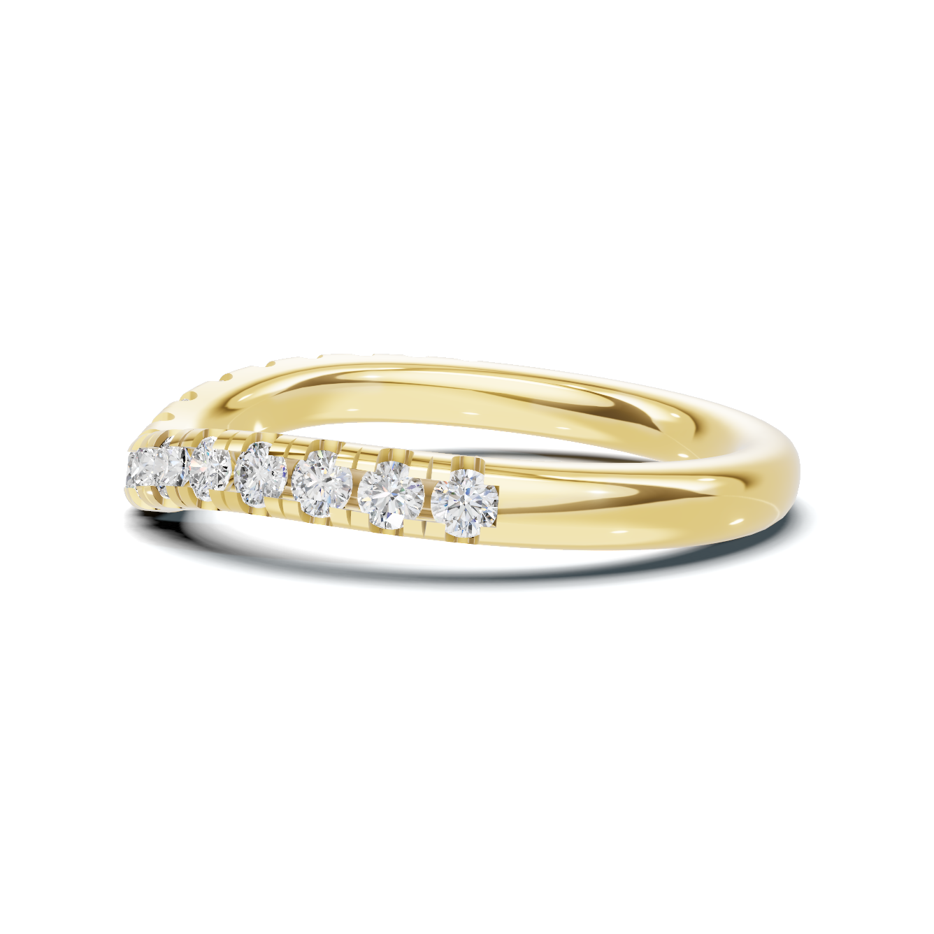 Elegant Contoured Pave Ring