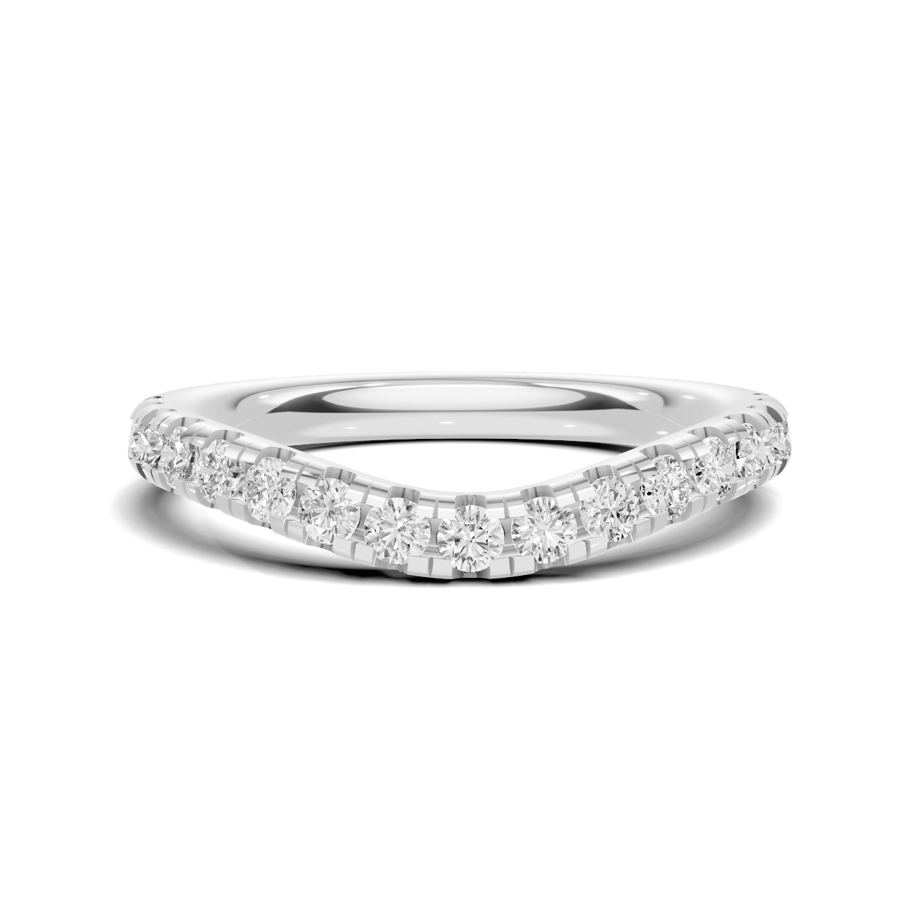 Elegant Contoured Pave Ring