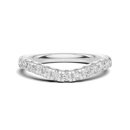 Elegant Contoured Pave Ring