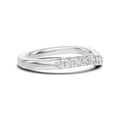 Elegant Contoured Pave Ring