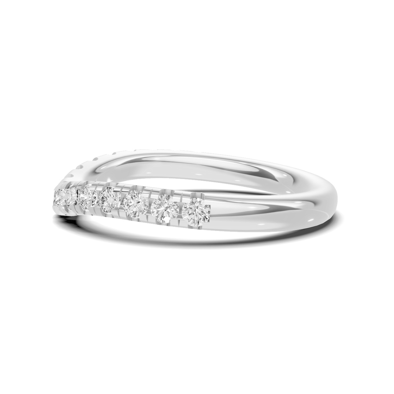 Elegant Contoured Pave Ring