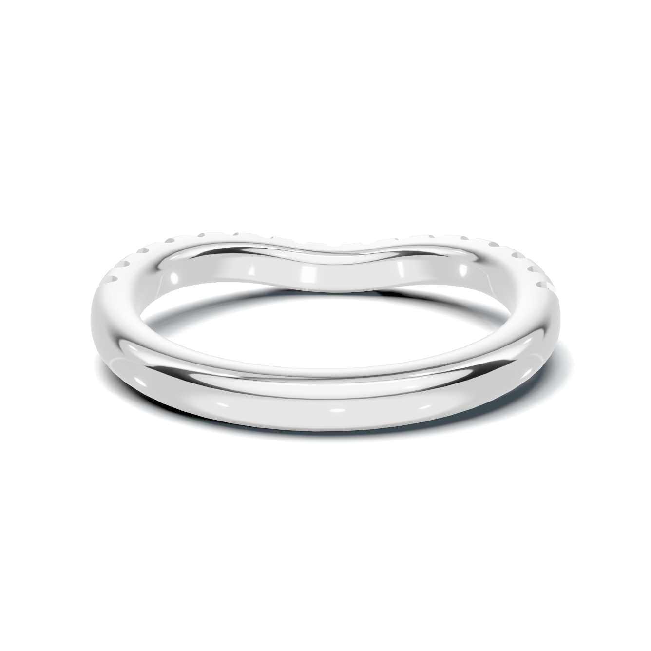 Elegant Contoured Pave Ring