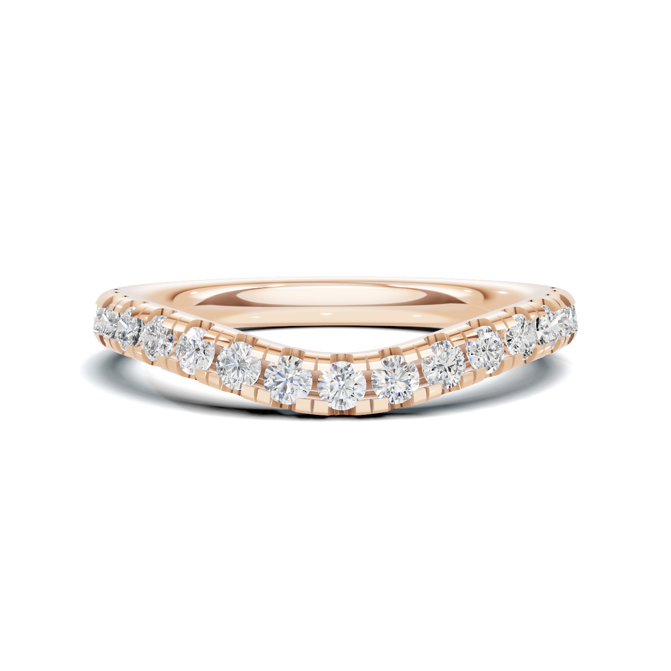 Elegant Contoured Pave Ring