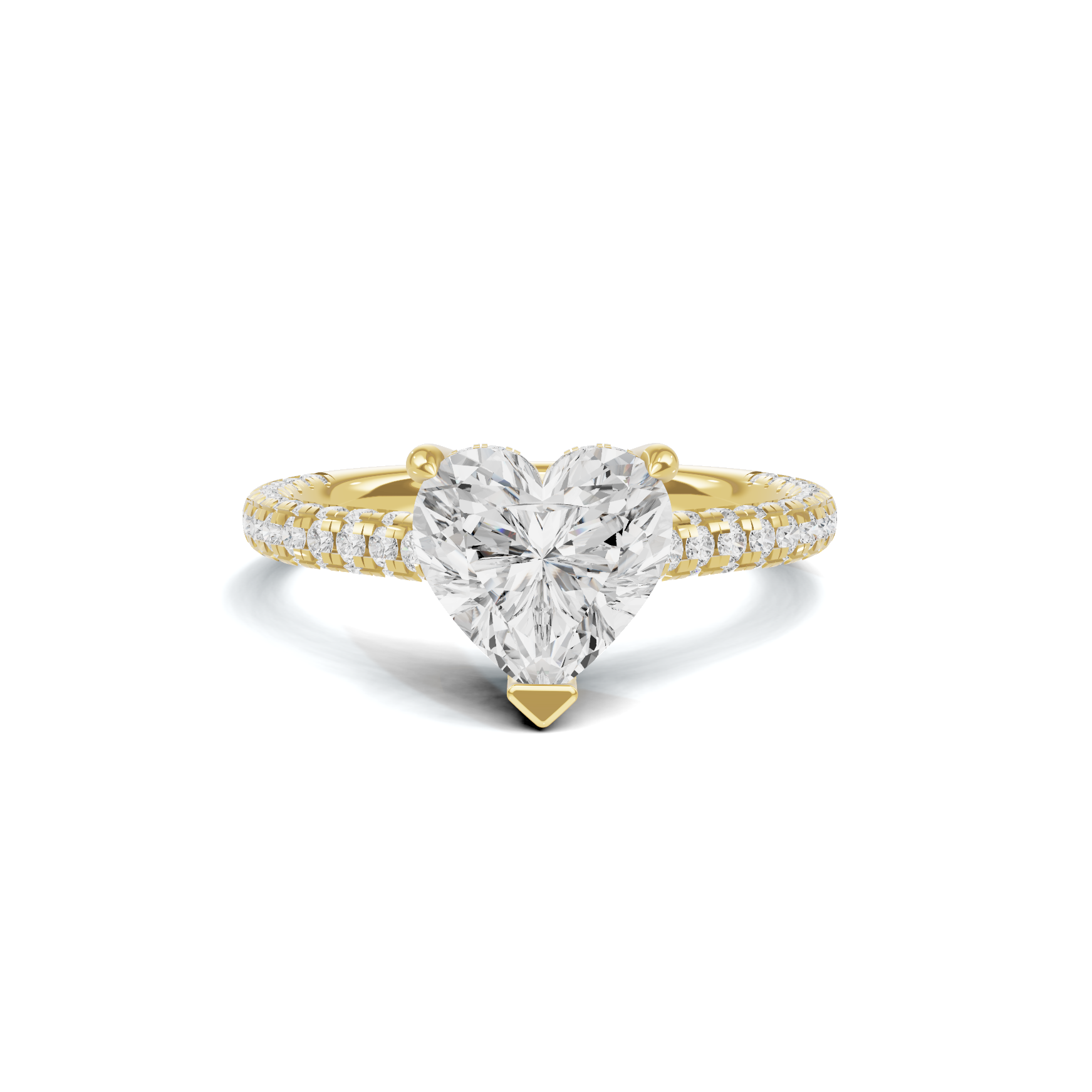 Elegant Heart Pave Ring