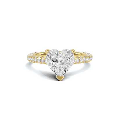 Elegant Heart Pave Ring