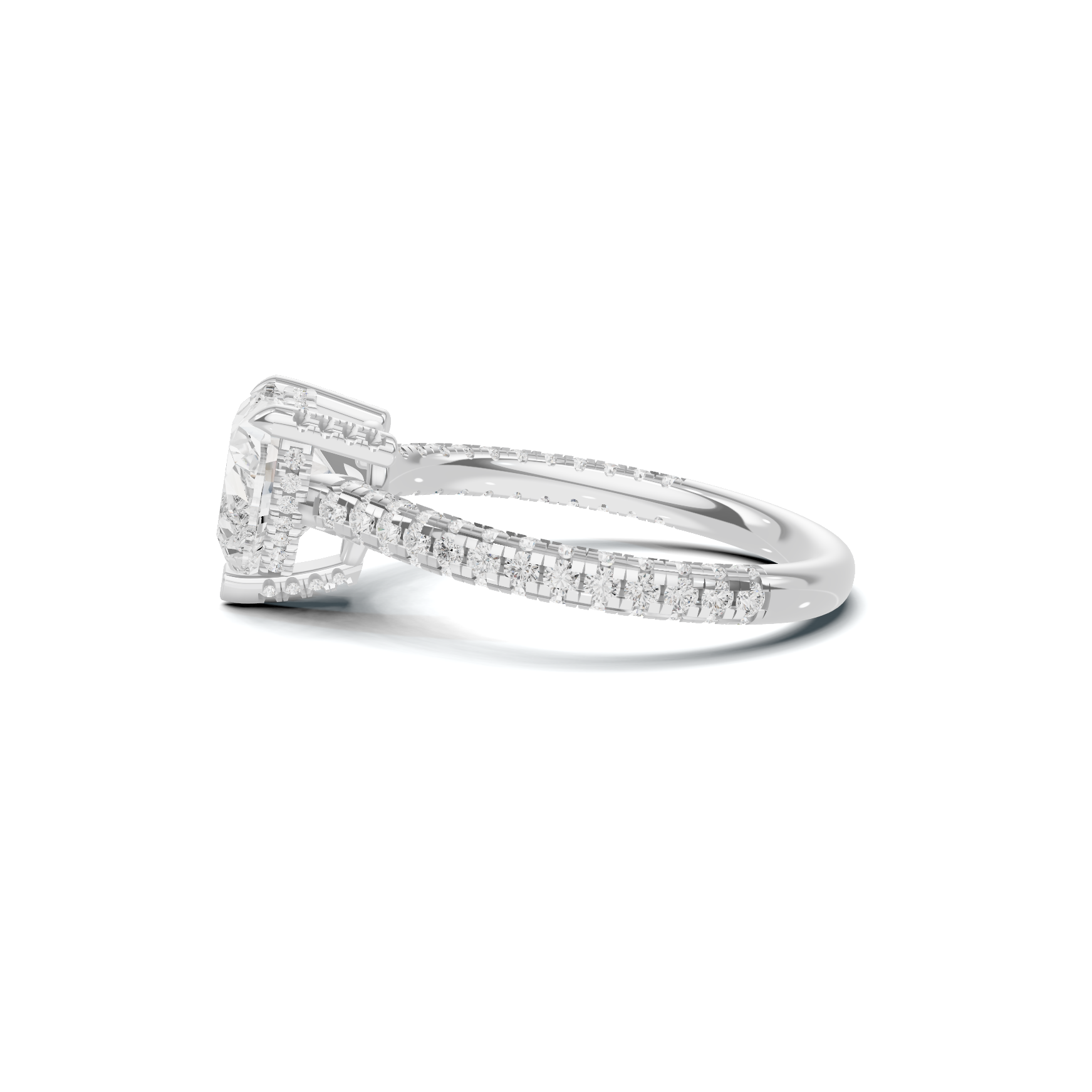 Elegant Heart Pave Ring