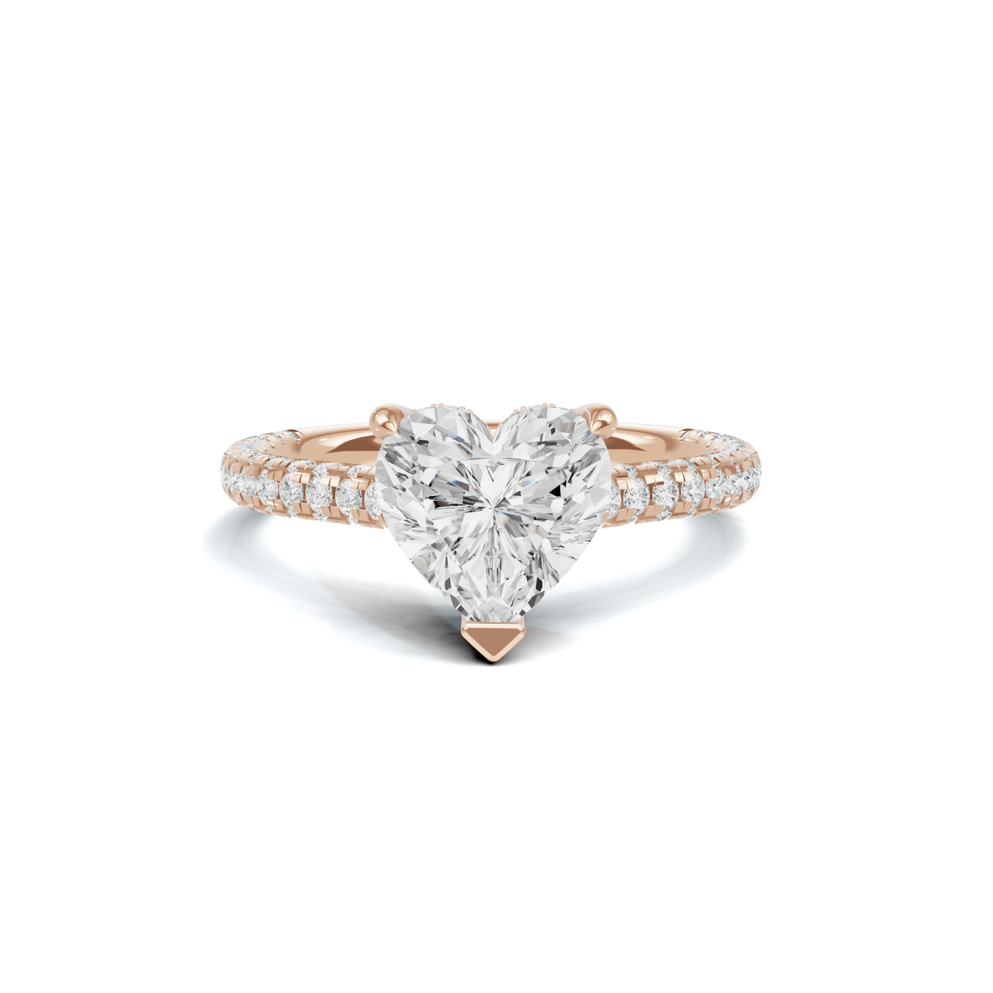 Elegant Heart Pave Ring