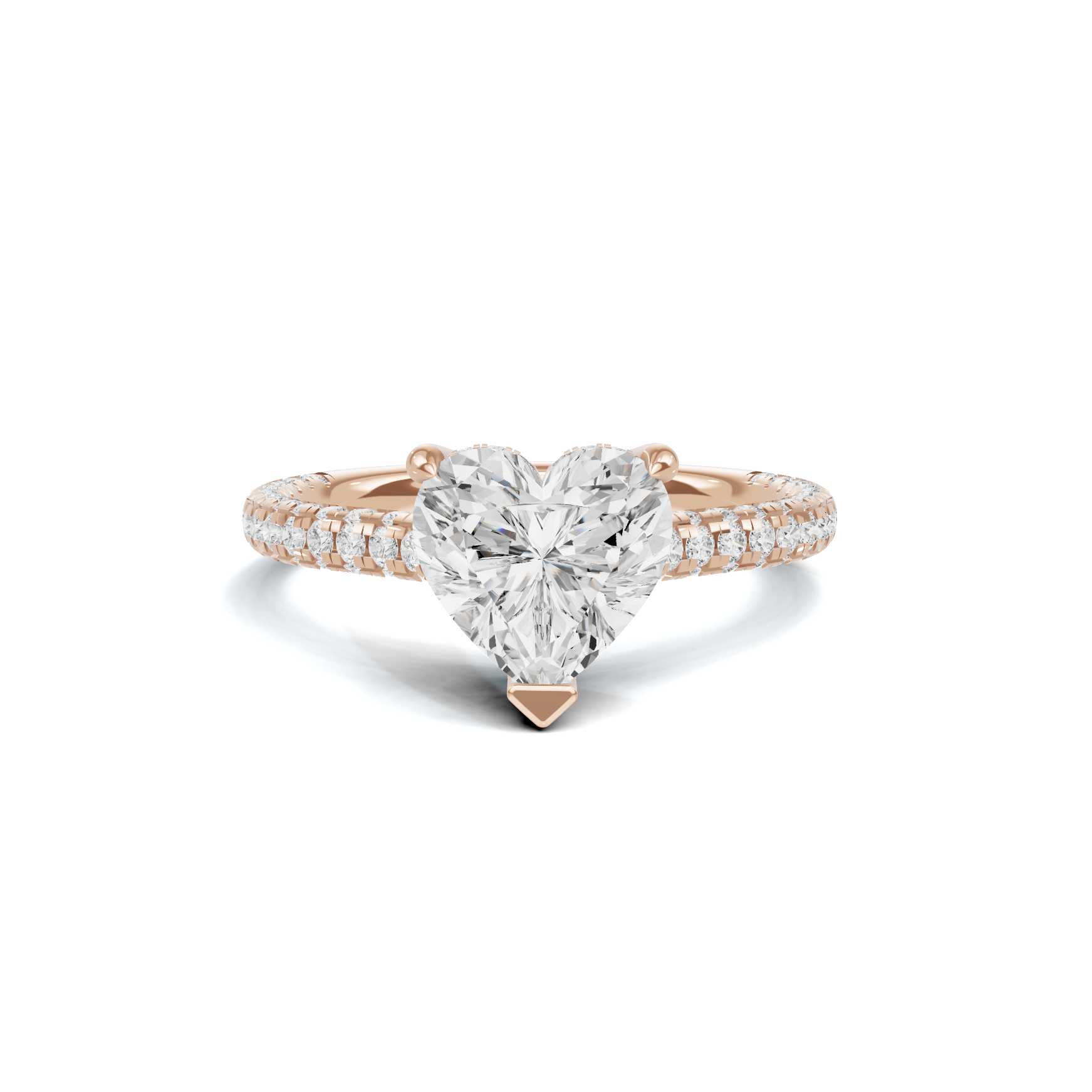 Elegant Heart Pave Ring