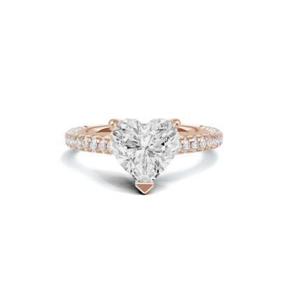 Elegant Heart Pave Ring