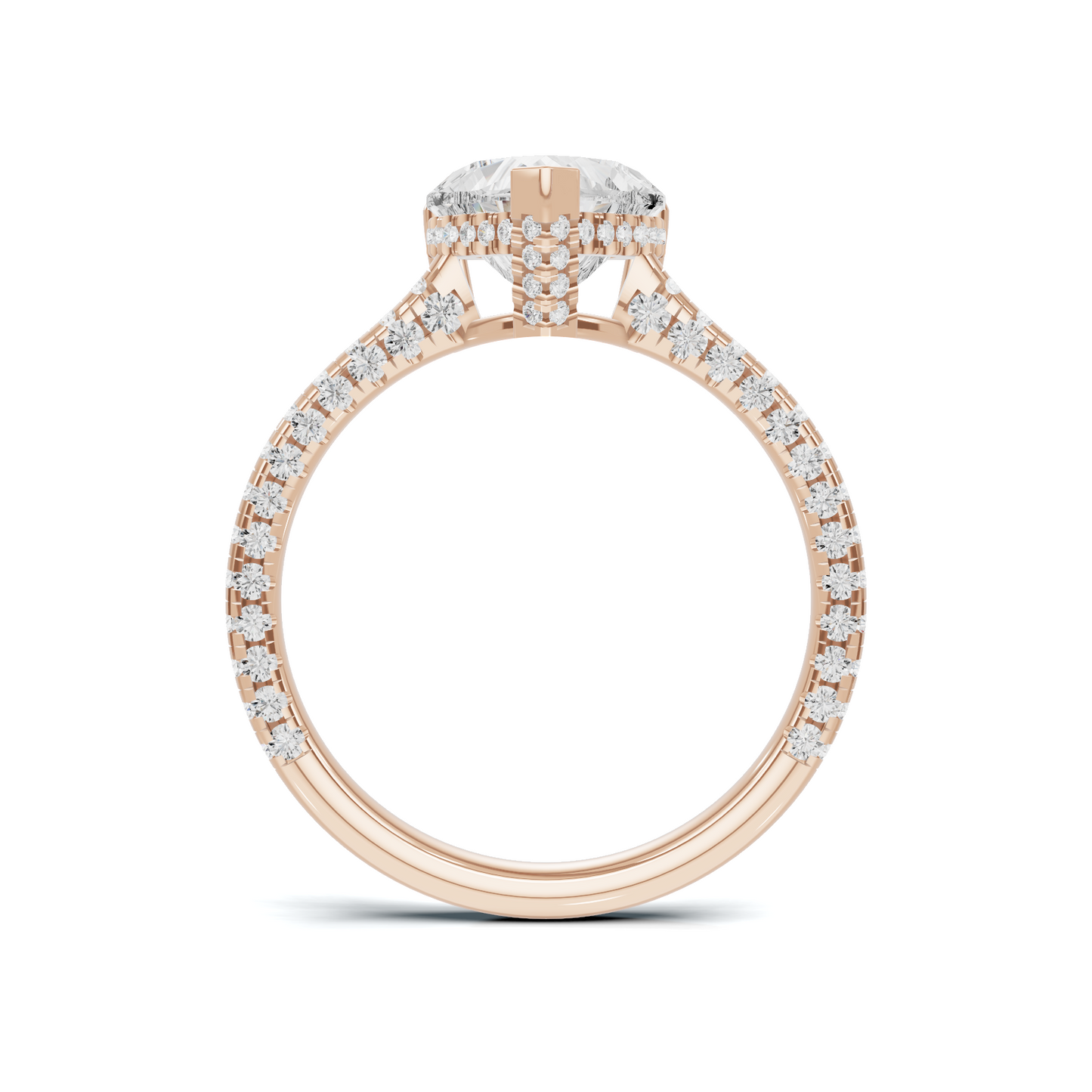 Elegant Heart Pave Ring