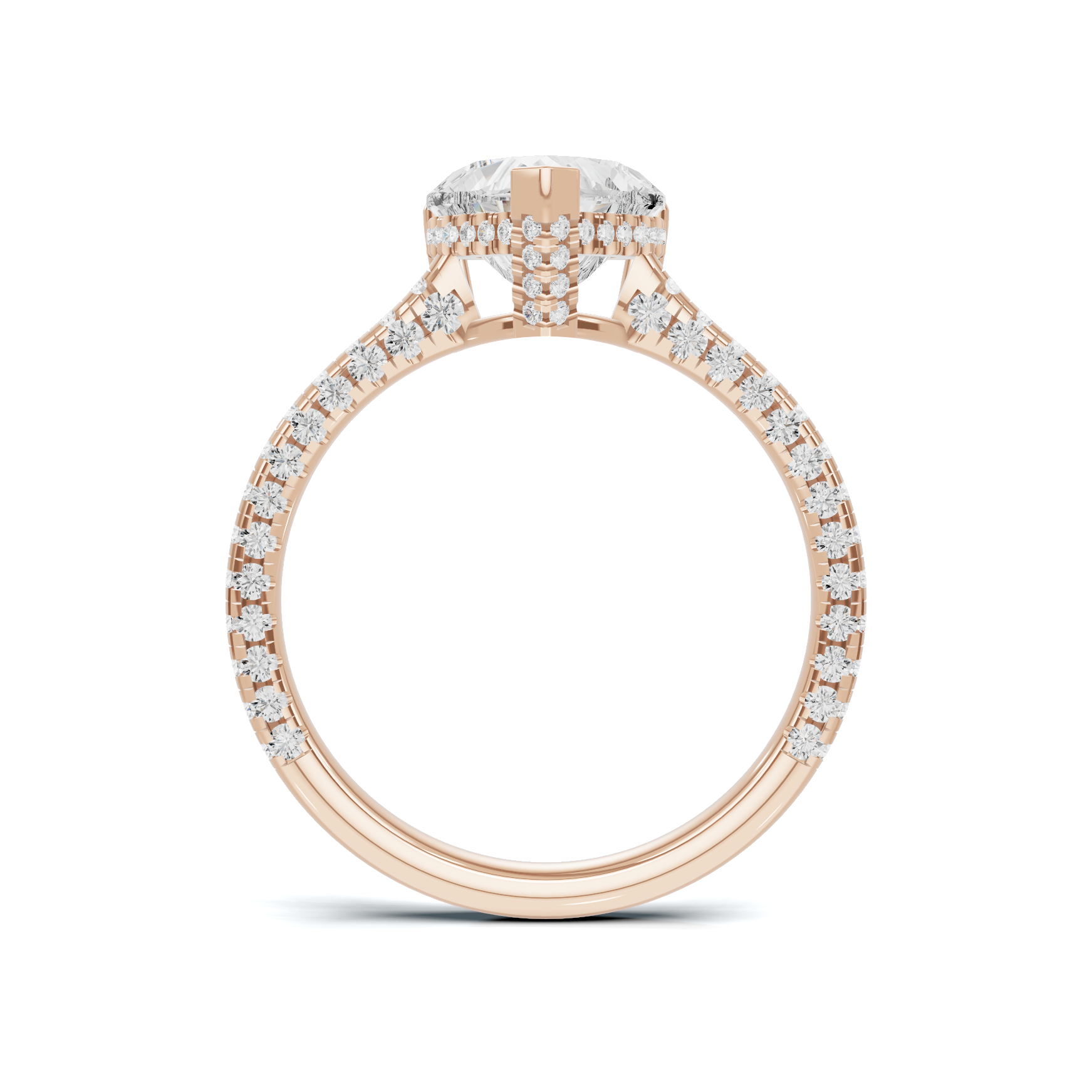 Elegant Heart Pave Ring