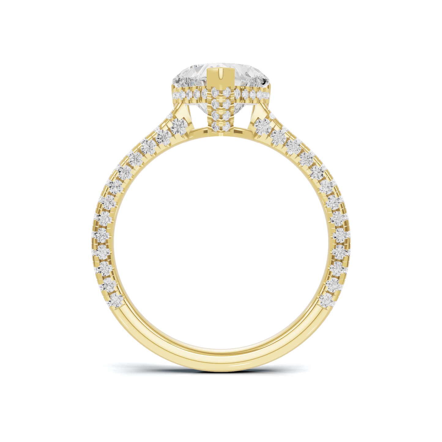 Elegant Heart Pave Ring