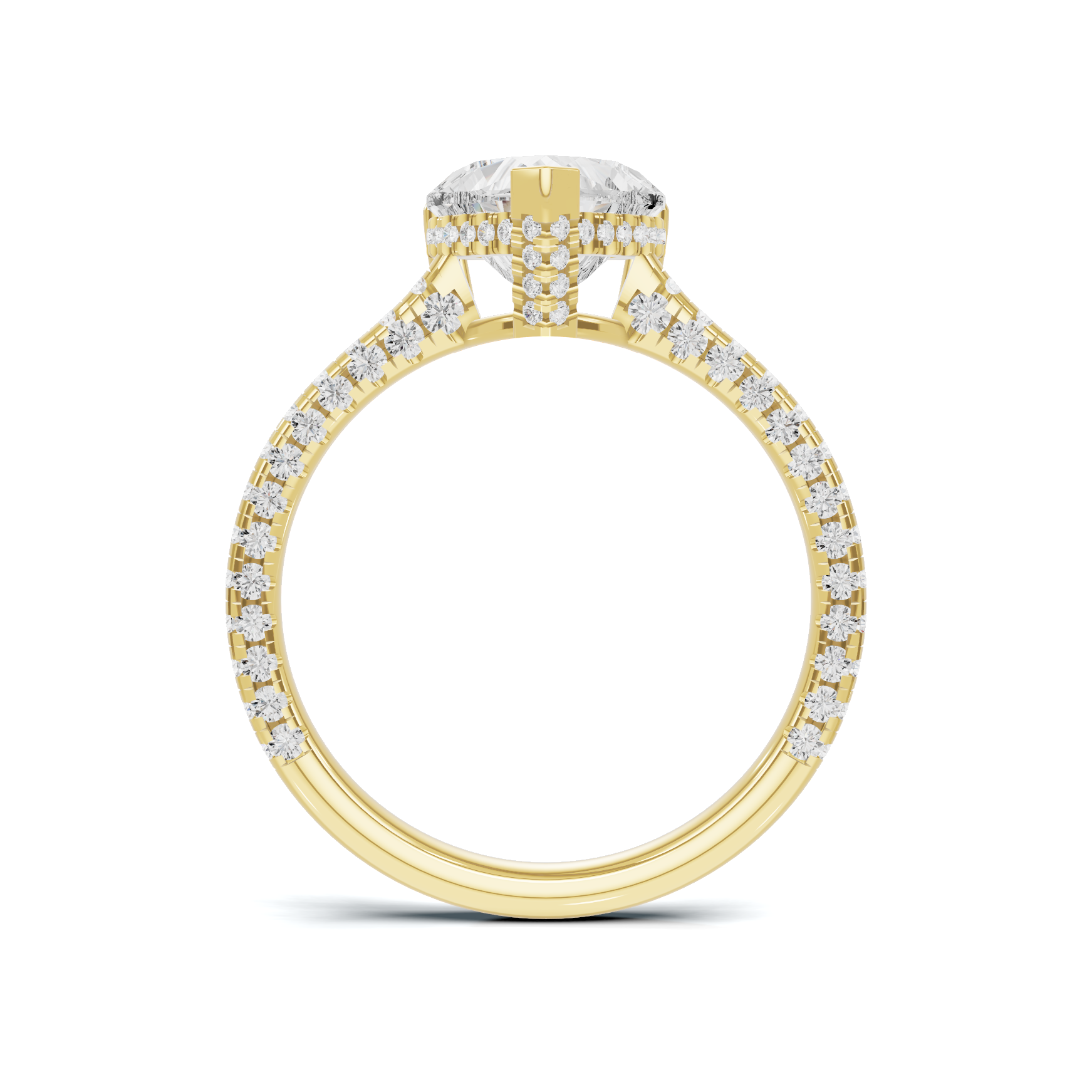 Elegant Heart Pave Ring