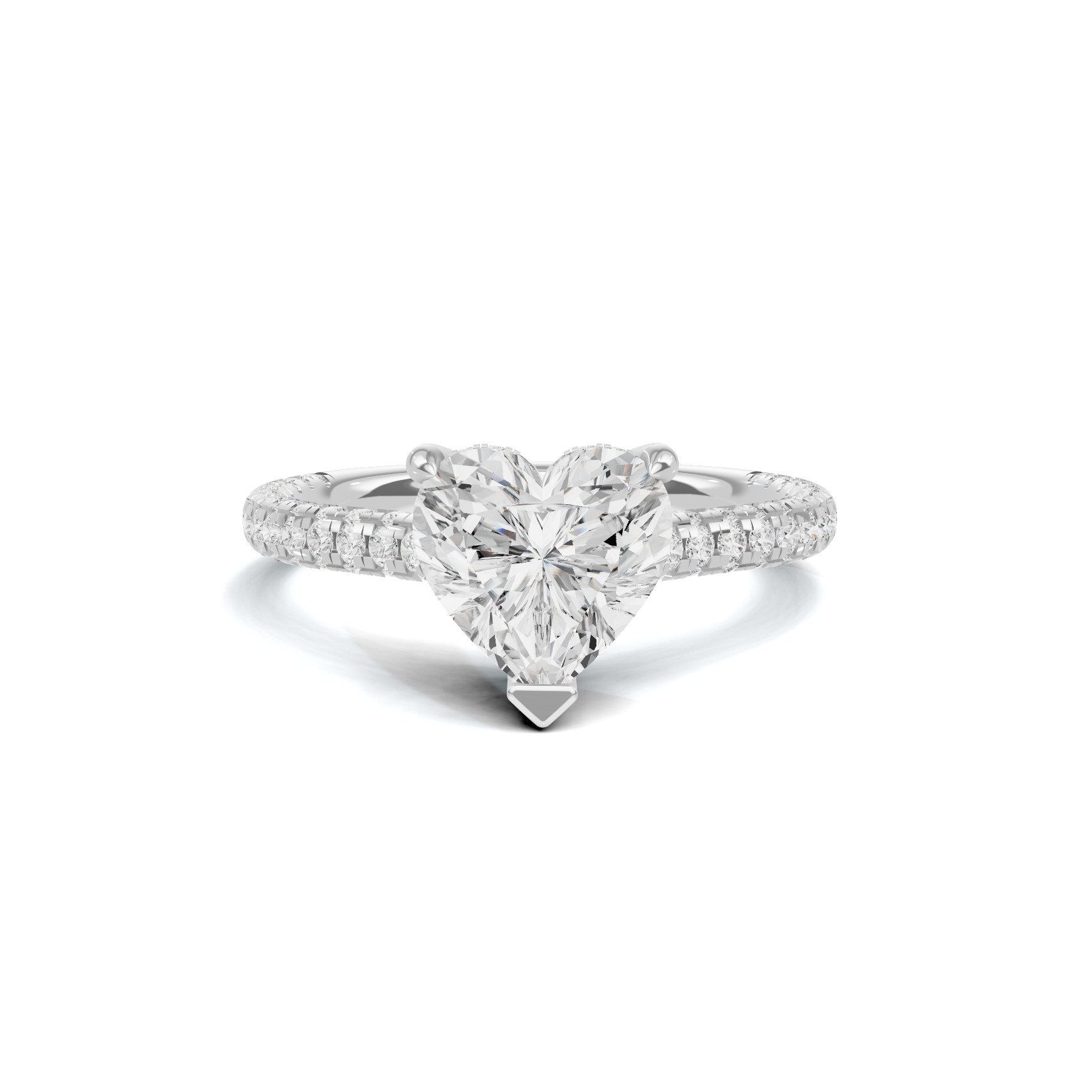 Elegant Heart Pave Ring