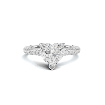 Elegant Heart Pave Ring