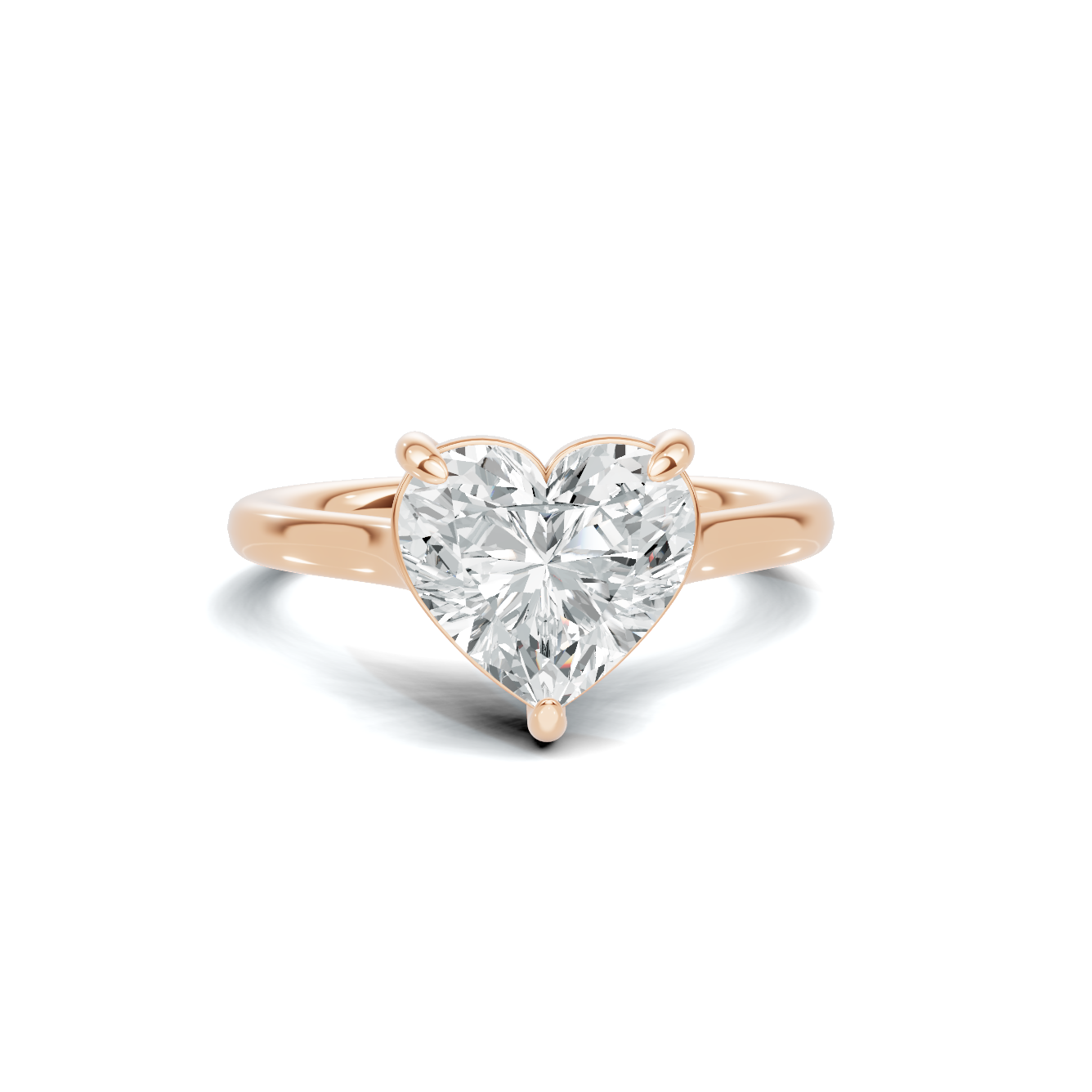 Elegant Heart Solitaire Ring