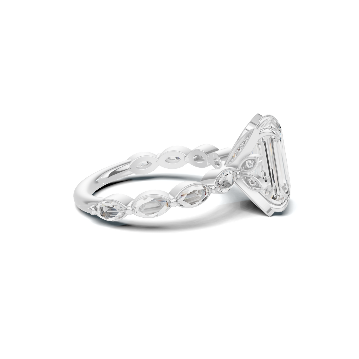 Elegant Marquise Accented Ring