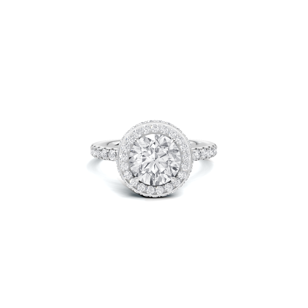 Elegant Pave Halo Ring