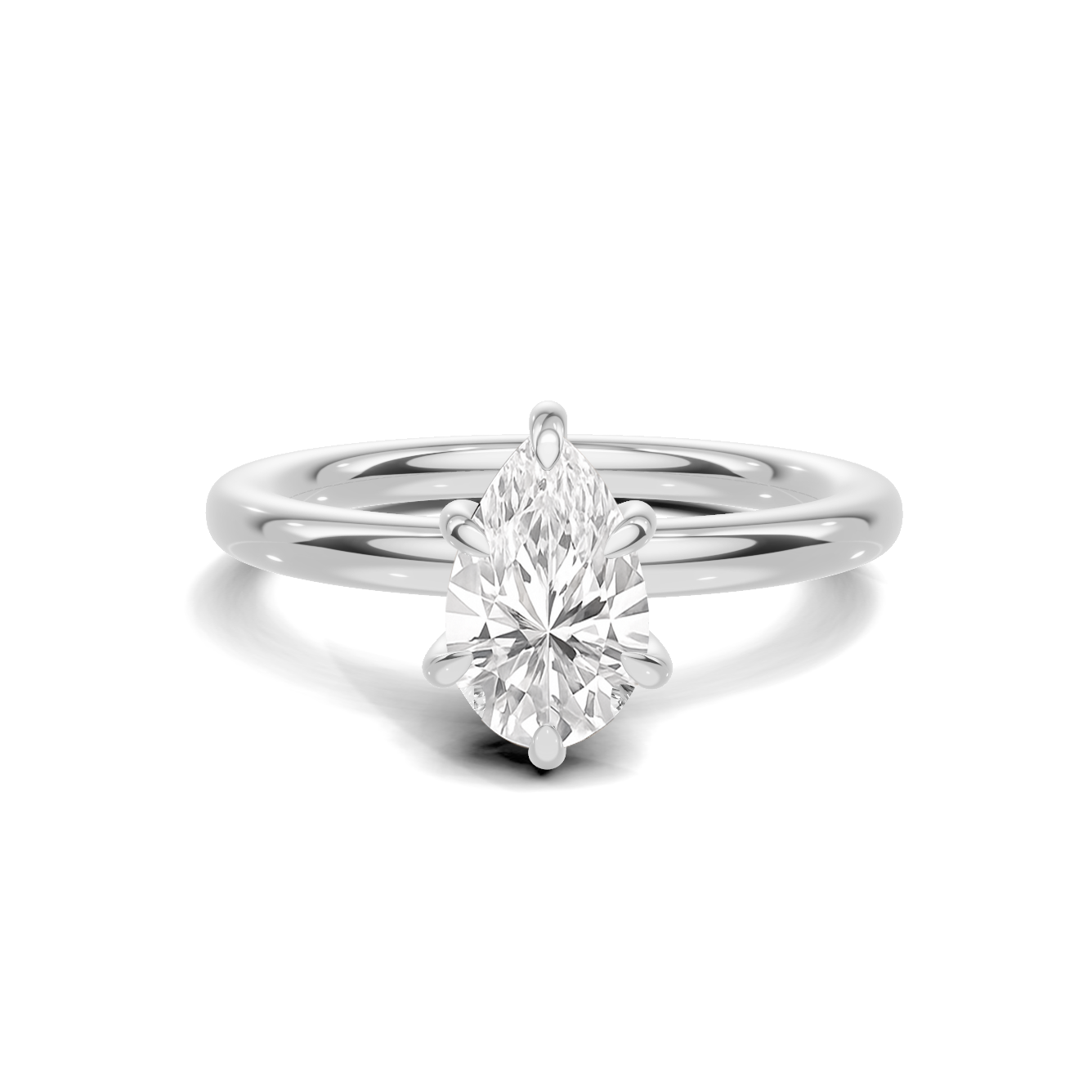 Elegant Teardrop Solitaire Ring