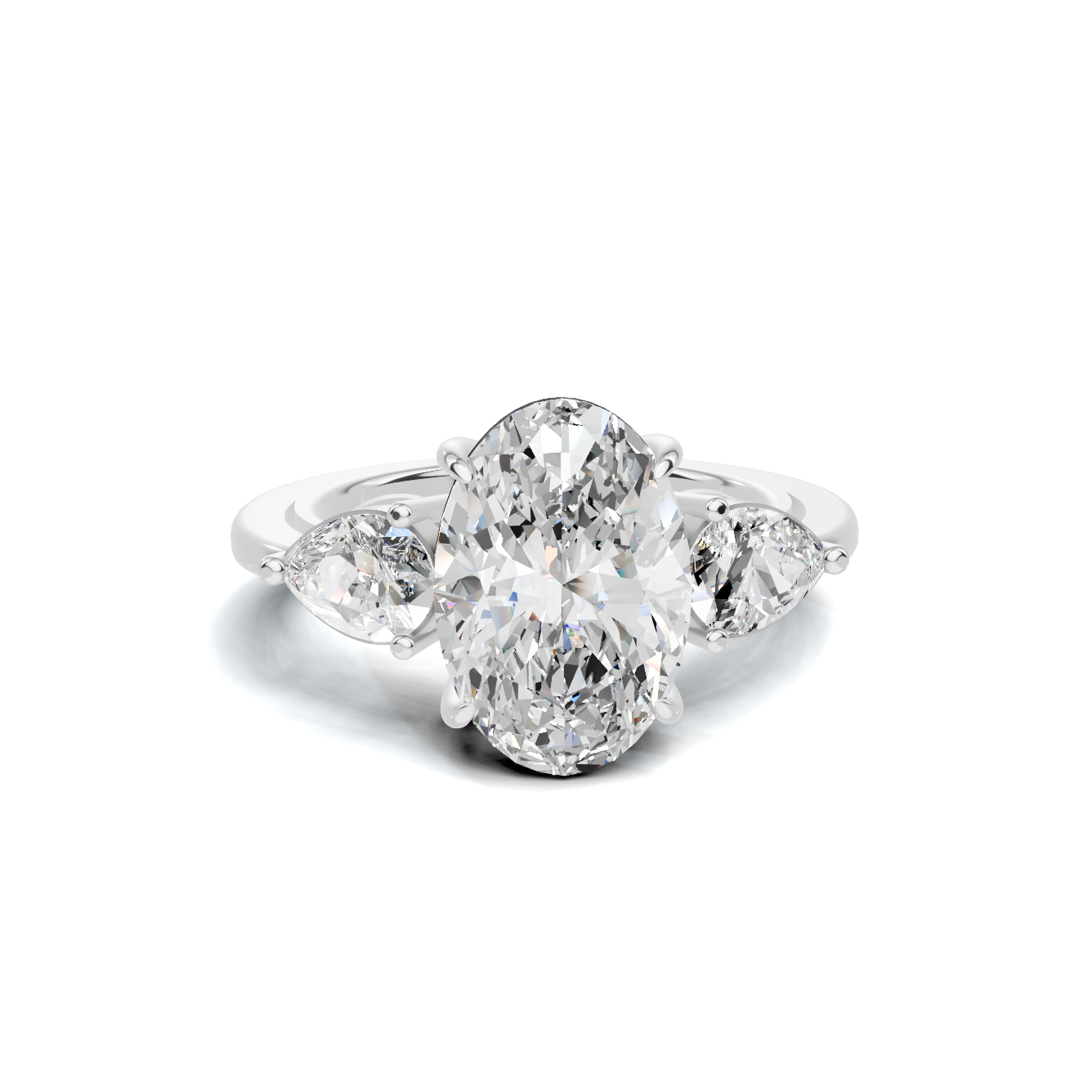 Elegant Three Stone Ring
