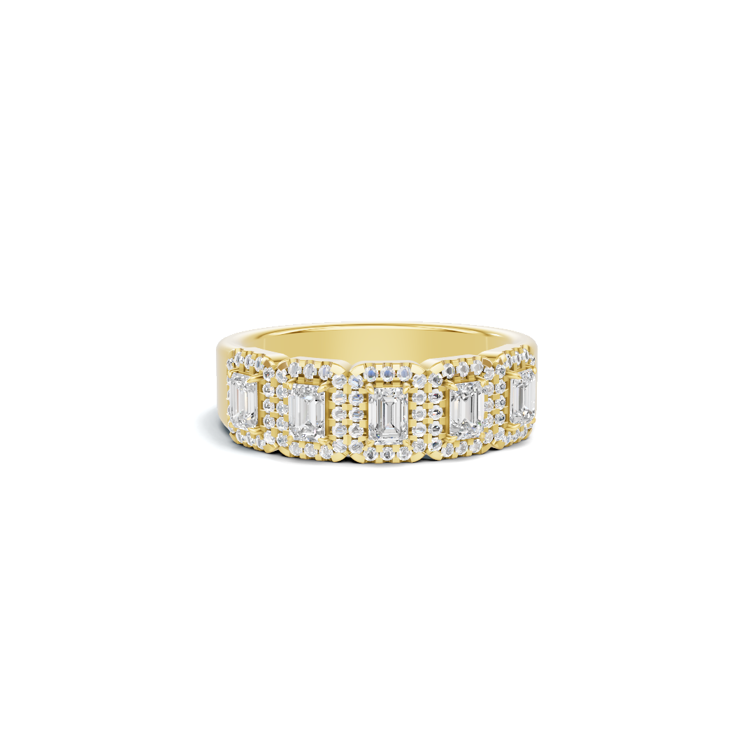 Five Stone Halo Ring