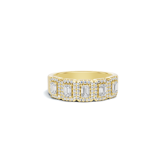 Five Stone Halo Ring