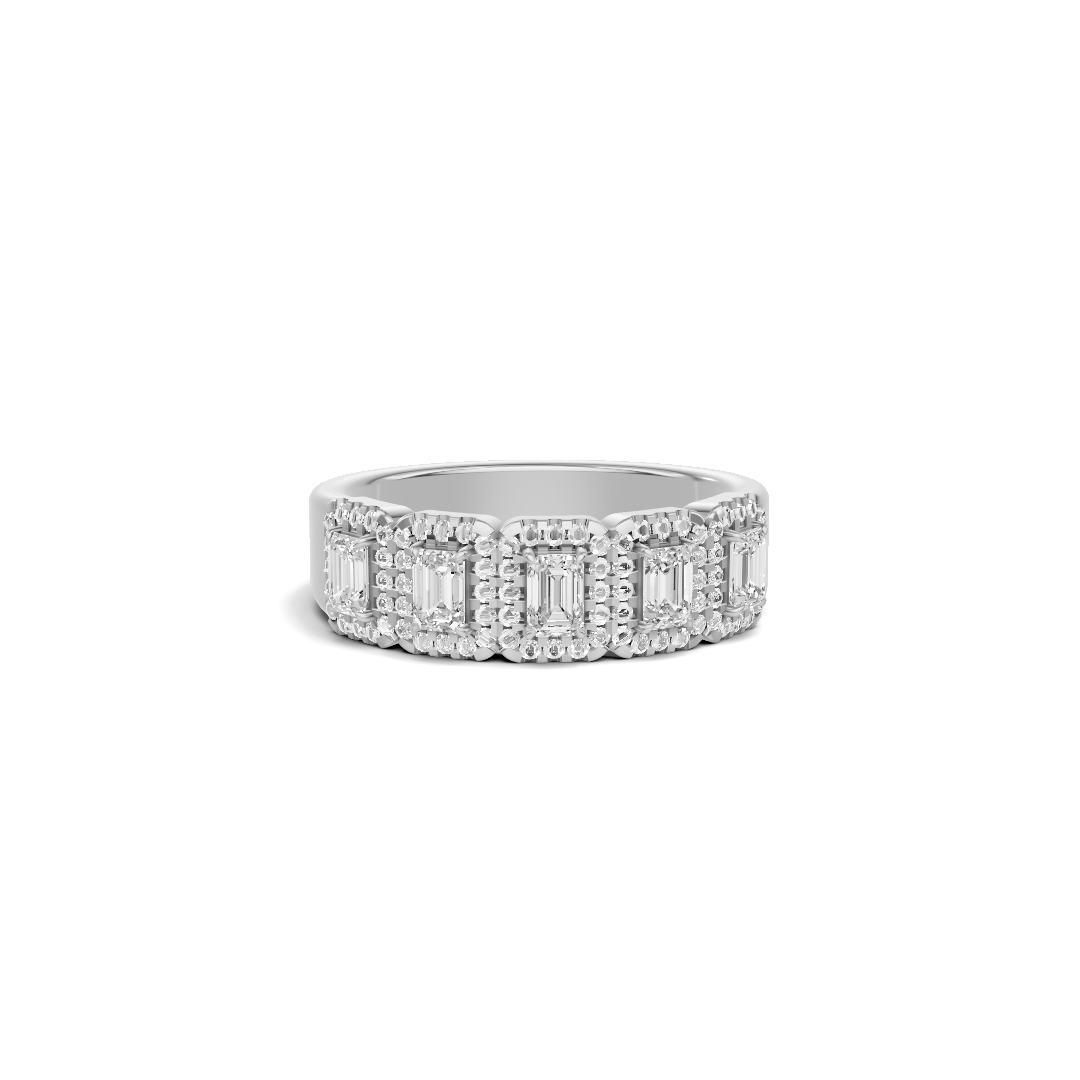 Five Stone Halo Ring