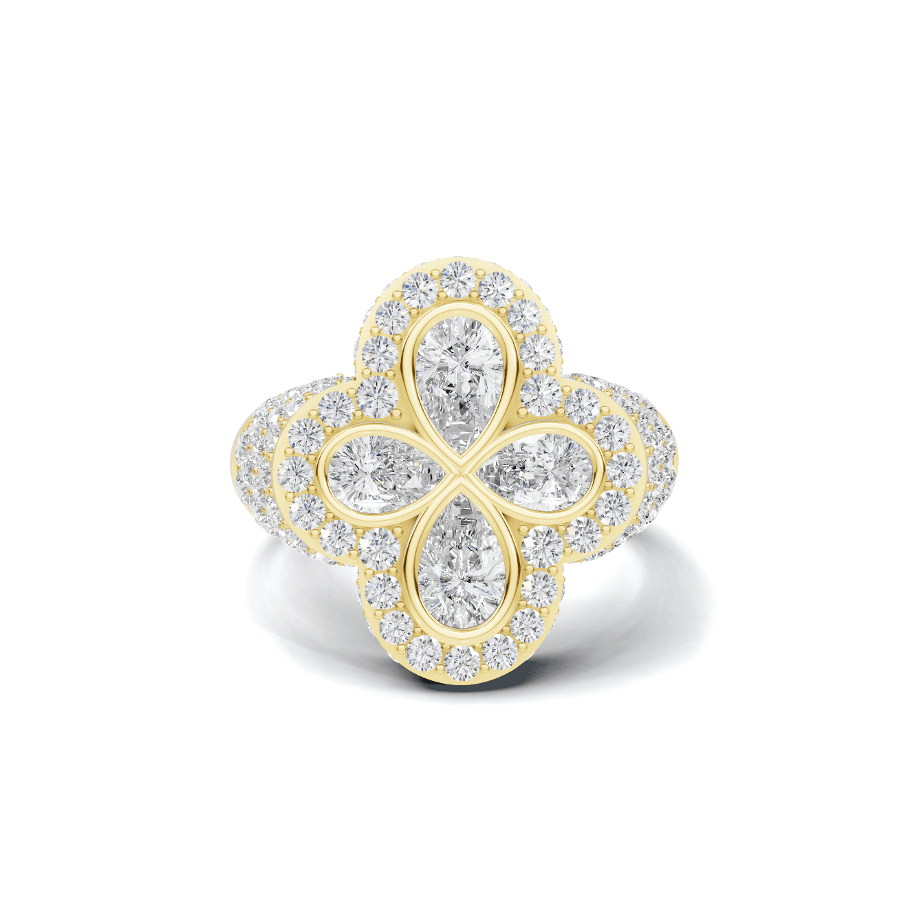 Floral Cluster Statement Ring