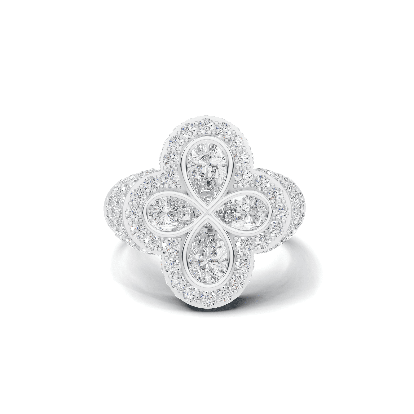 Floral Cluster Statement Ring