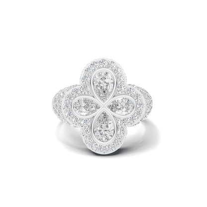 Floral Cluster Statement Ring