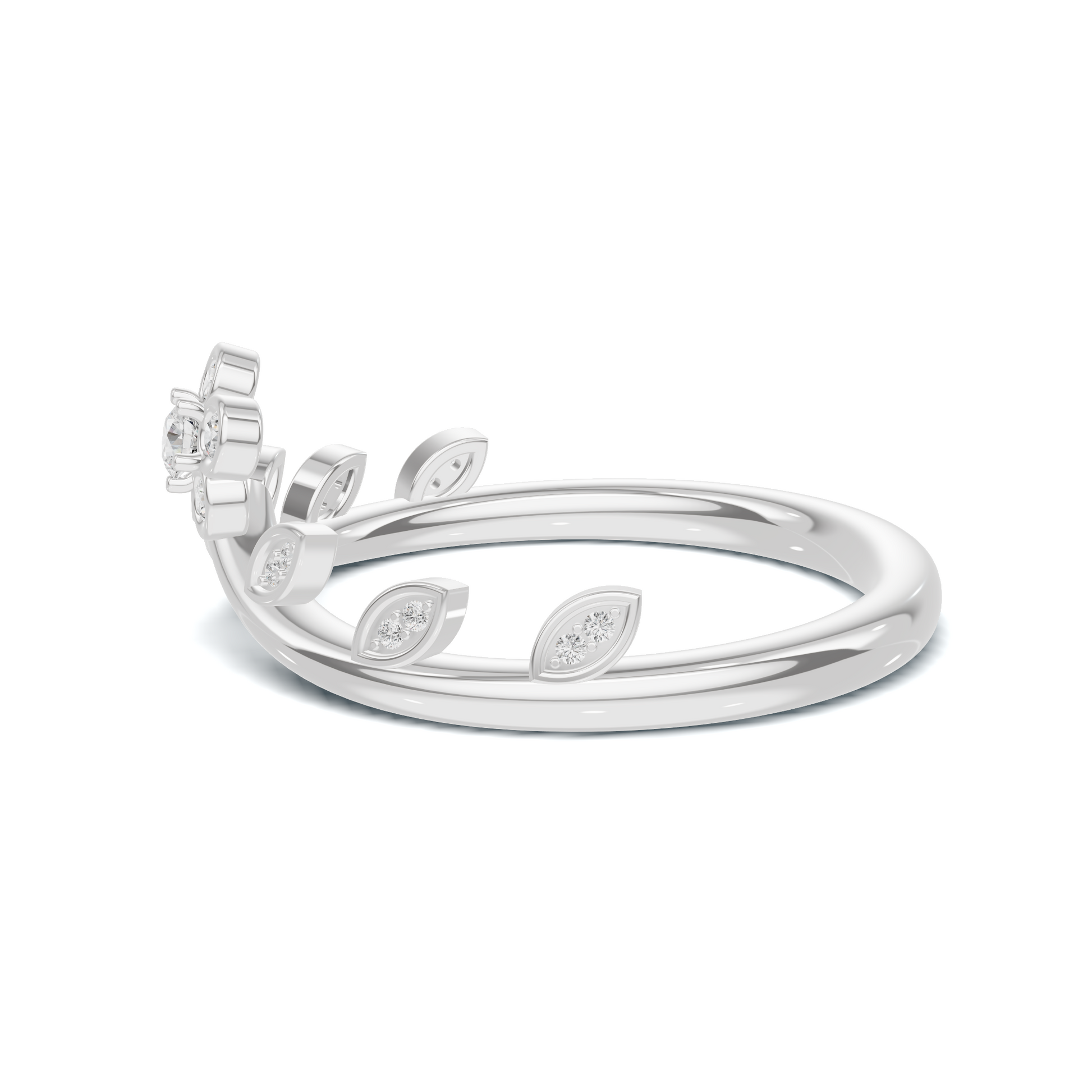 Floral Leaf Vine Ring