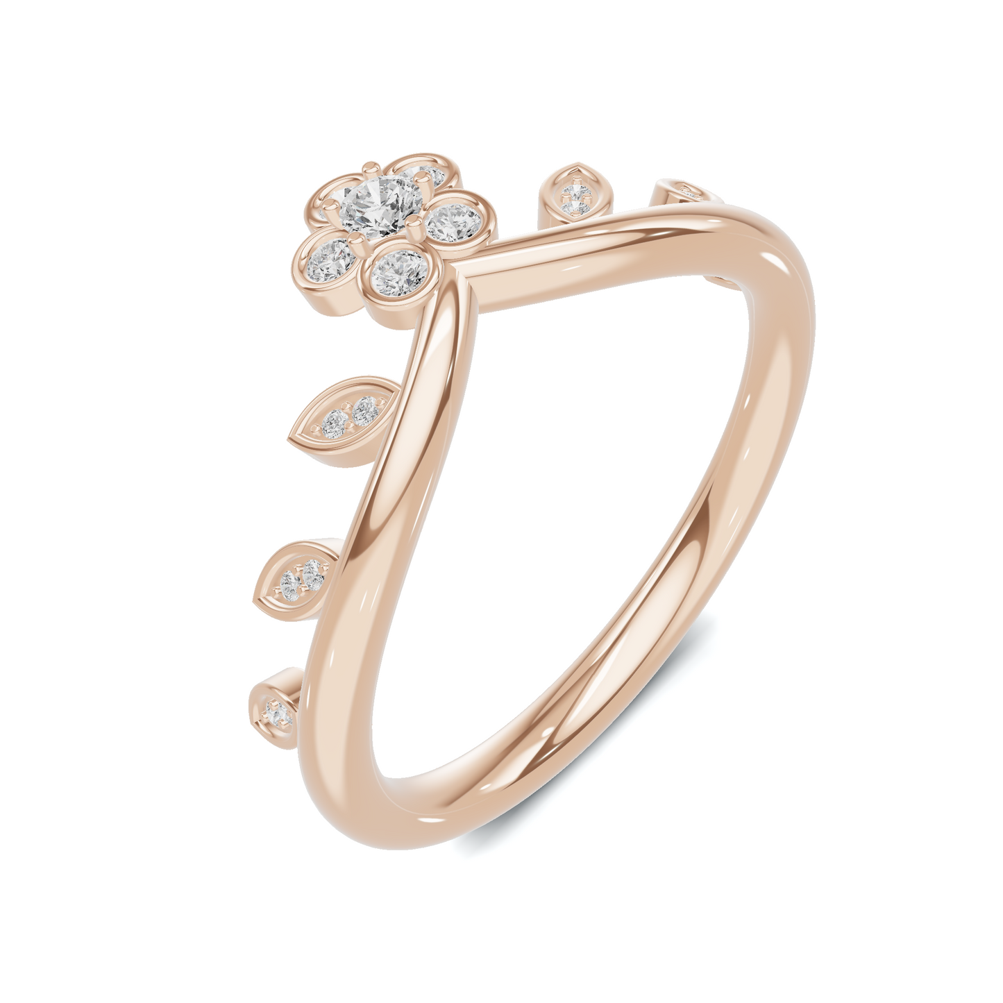 Floral Leaf Vine Ring