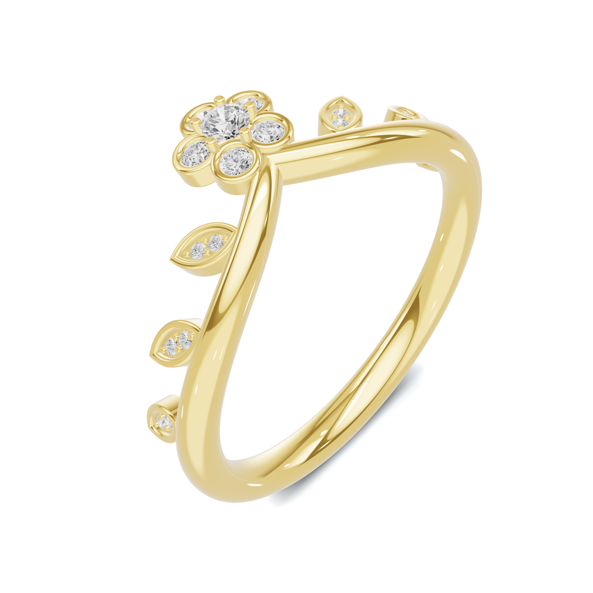 Floral Leaf Vine Ring
