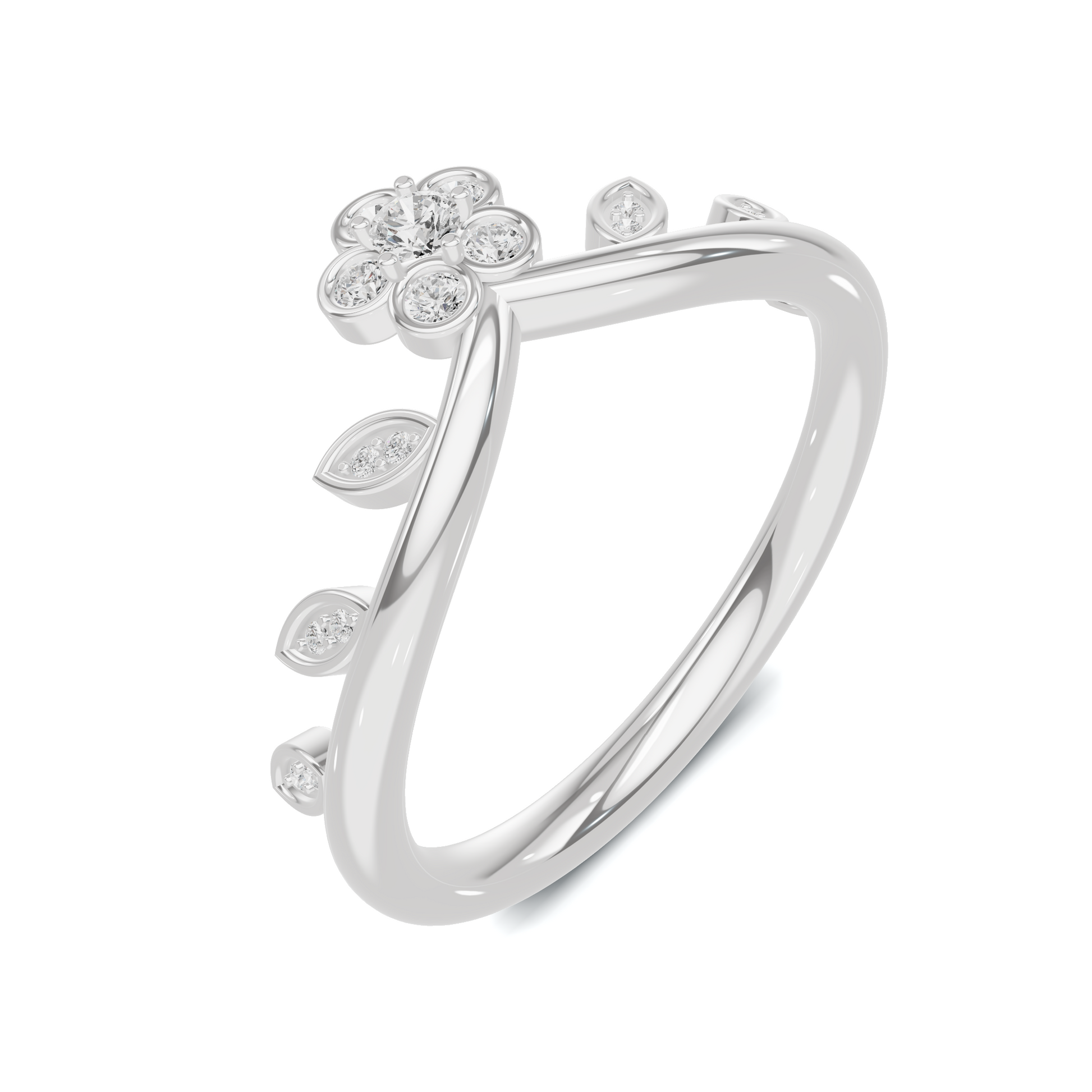 Floral Leaf Vine Ring