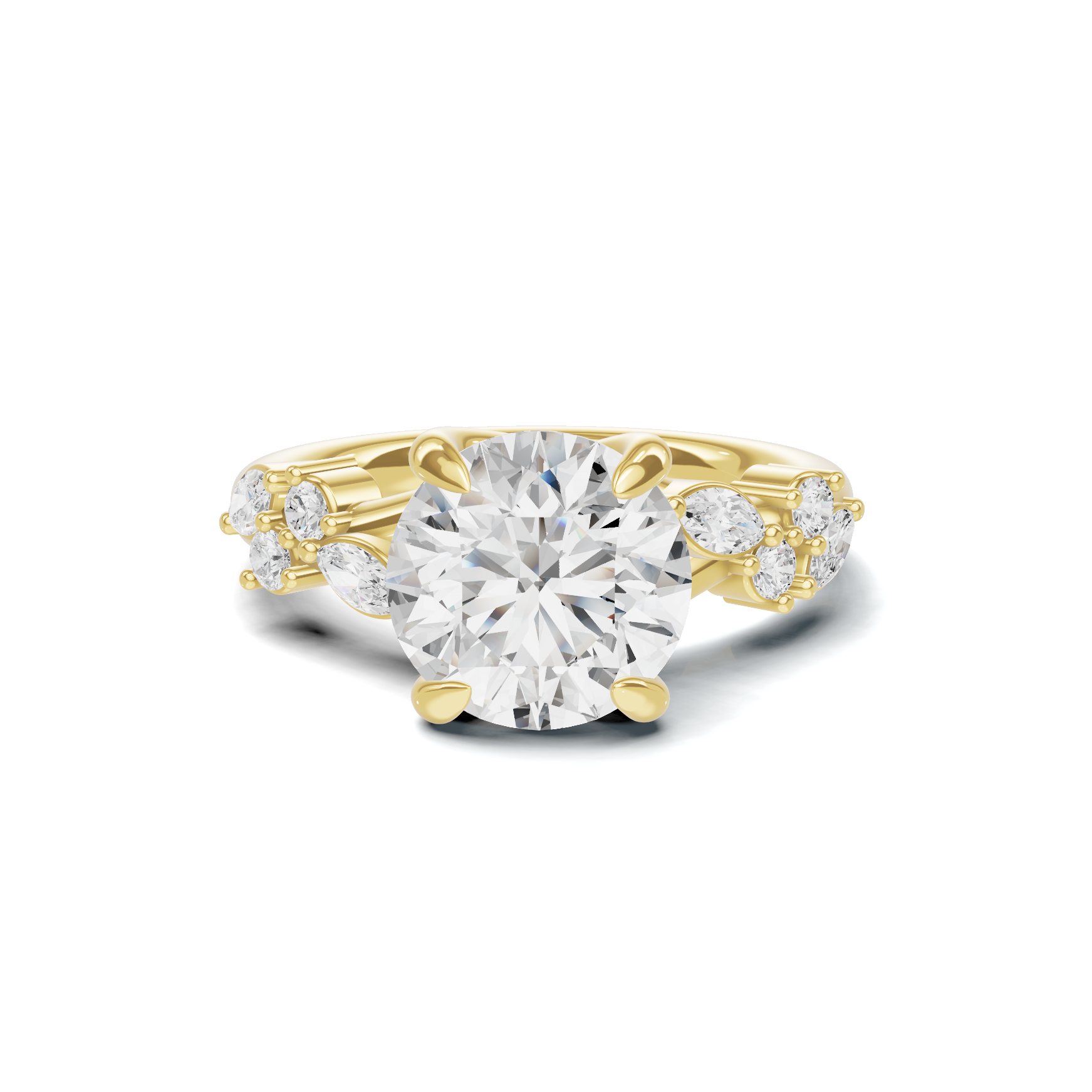 Floral Marquise Accent Ring