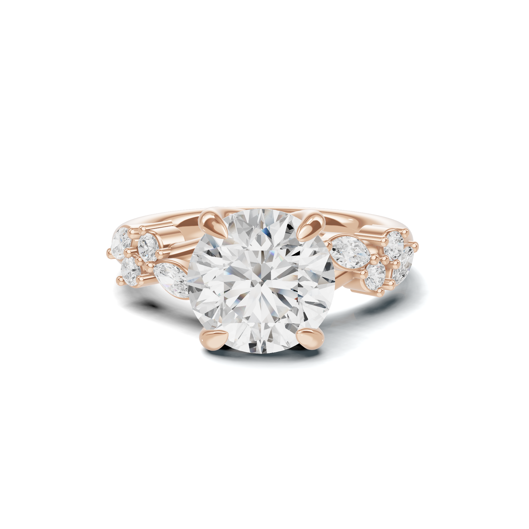 Floral Marquise Accent Ring