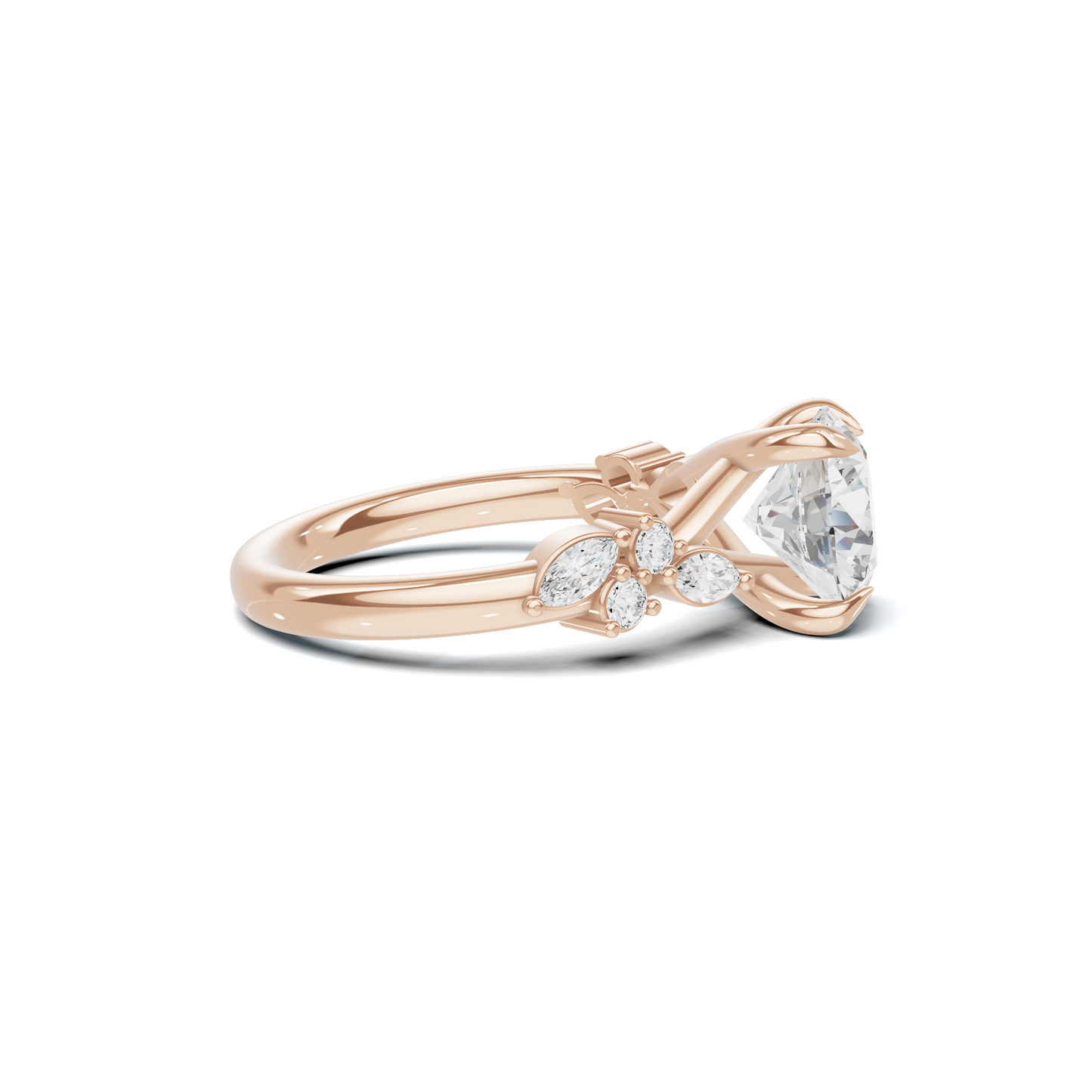 Floral Marquise Accent Ring