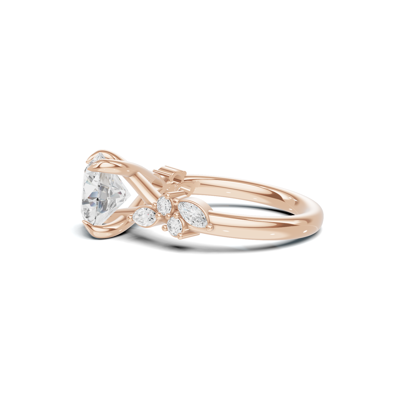 Floral Marquise Accent Ring