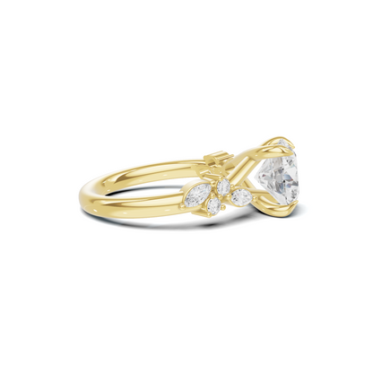 Floral Marquise Accent Ring