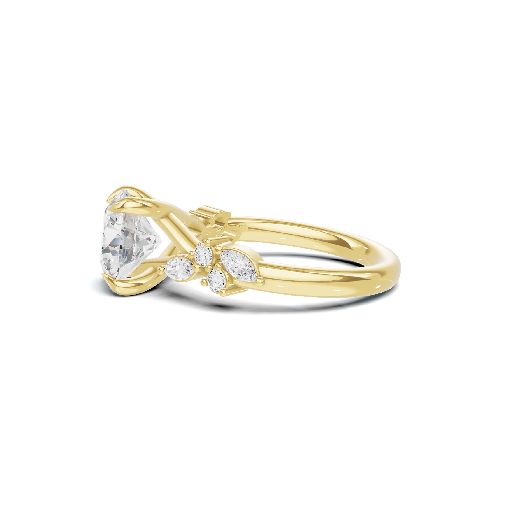 Floral Marquise Accent Ring