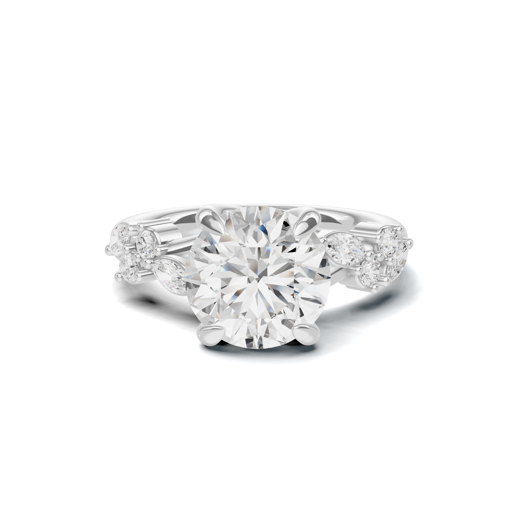 Floral Marquise Accent Ring