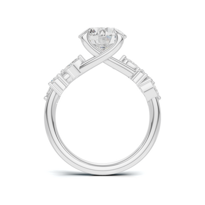 Floral Marquise Accent Ring