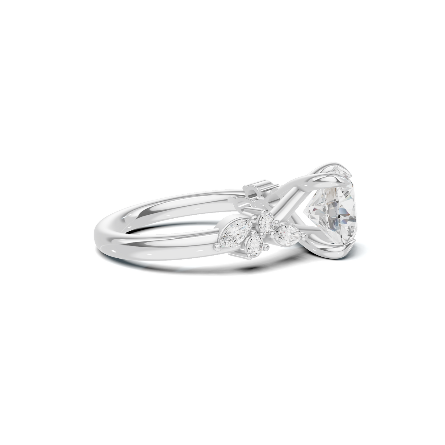 Floral Marquise Accent Ring
