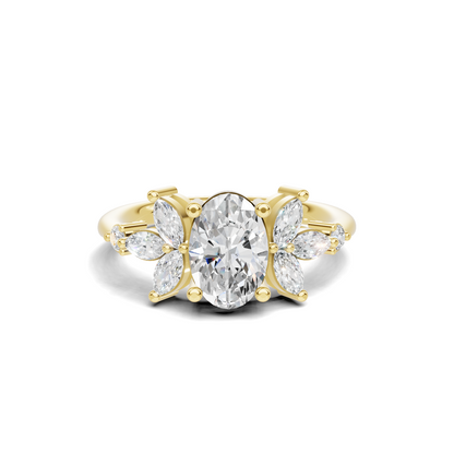 Floral Marquise Cluster Ring